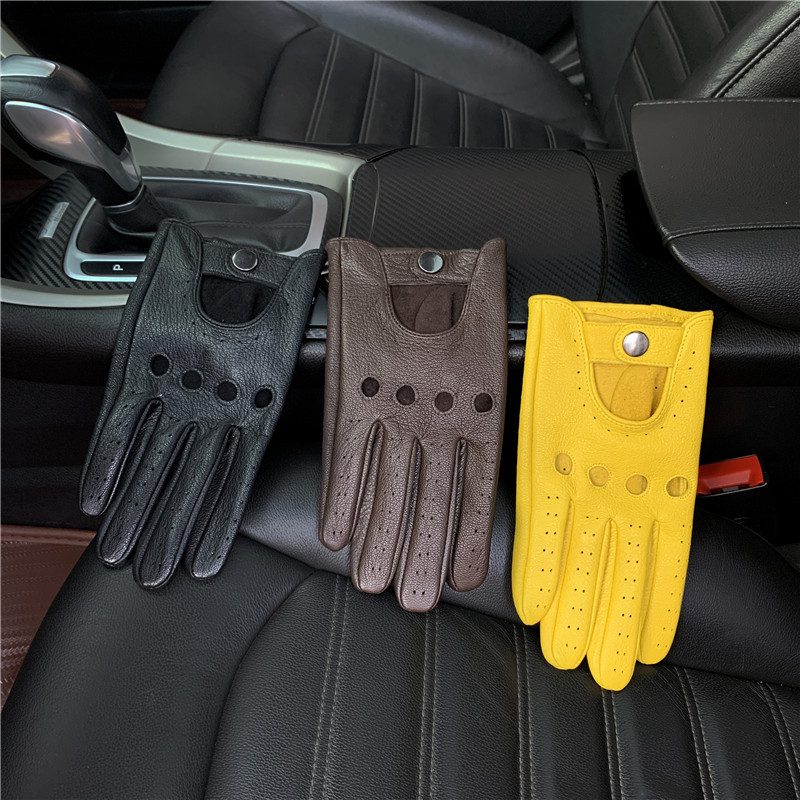 Gants de conduite en cuir rétro