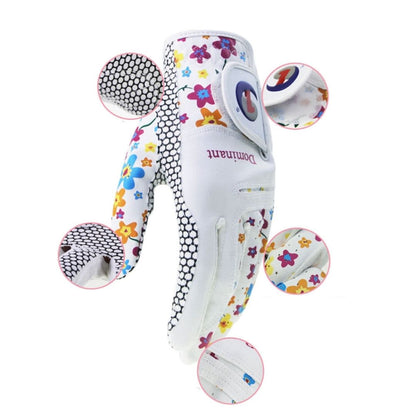 Guantes de golf florales blancos para mujer