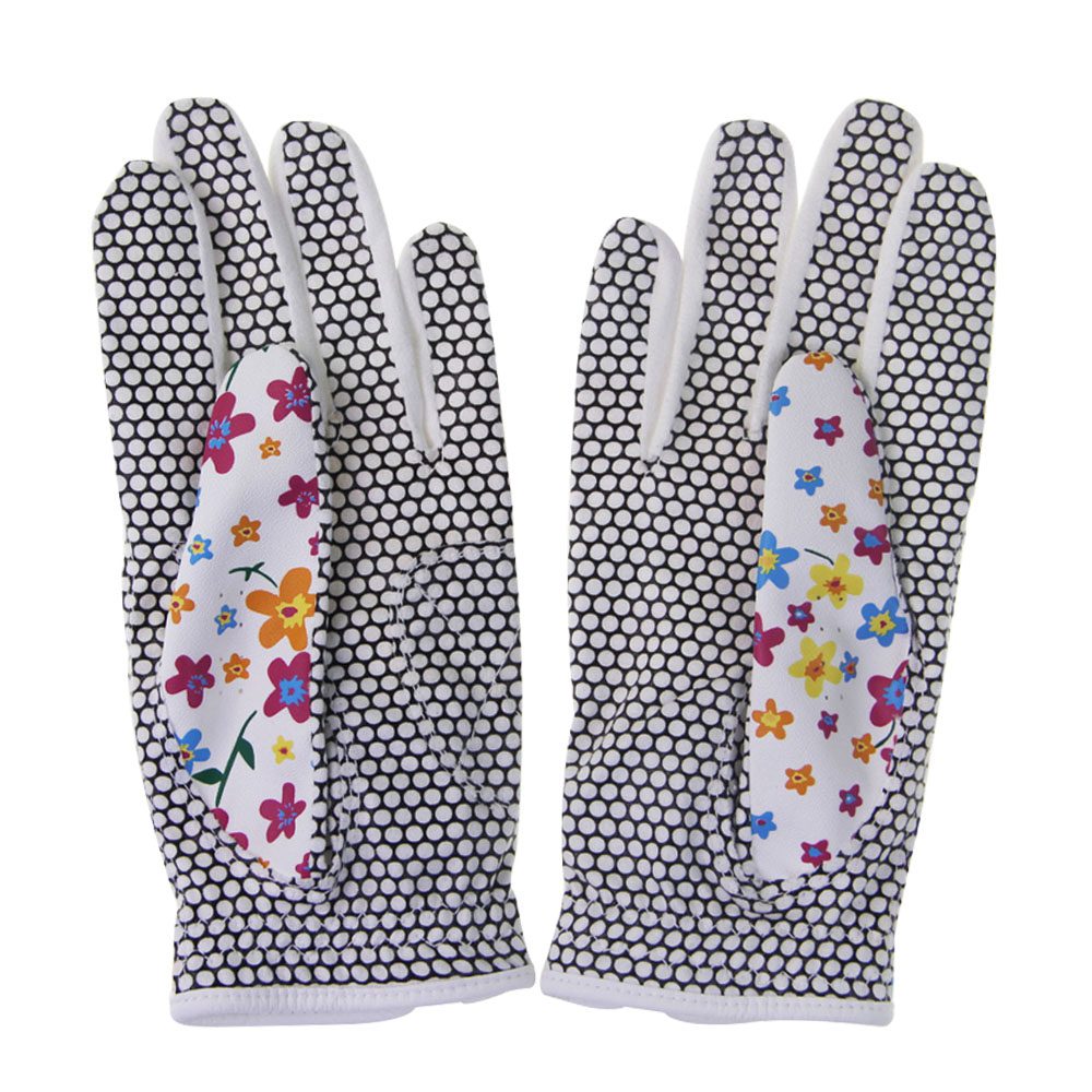 Guantes de golf florales blancos para mujer