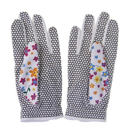Guantes de golf florales blancos para mujer
