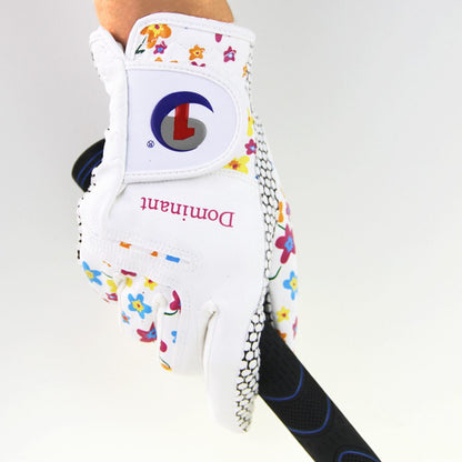 Guantes de golf florales blancos para mujer