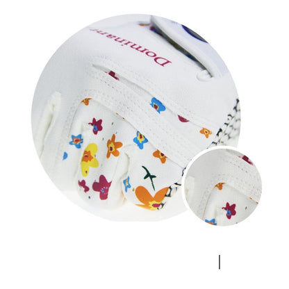 Guantes de golf florales blancos para mujer