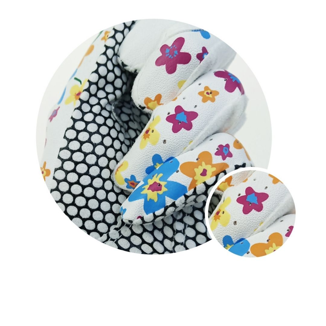 Guantes de golf florales blancos para mujer