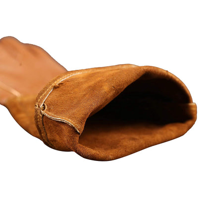 Gants de soudure en cuir marron à manches longues