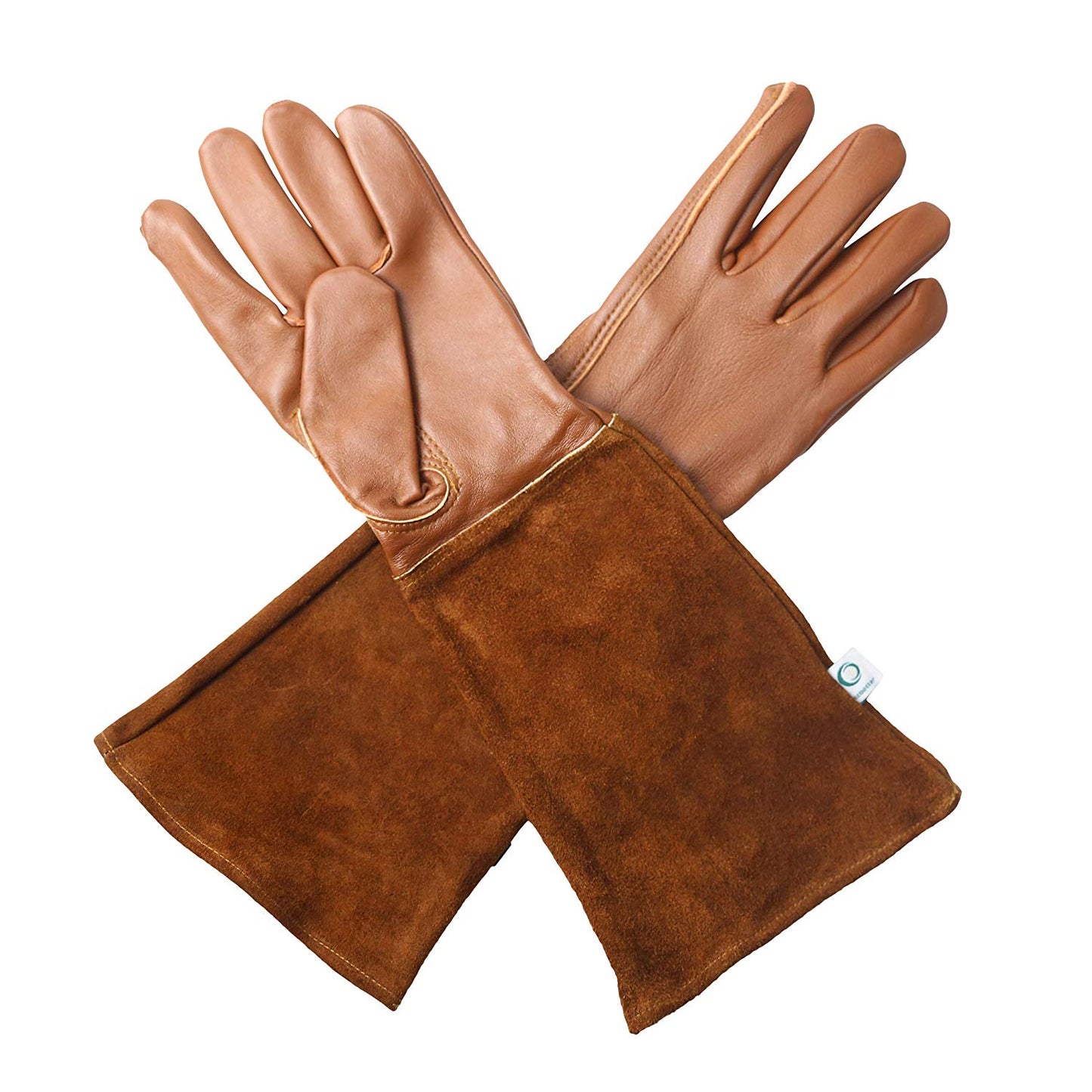 Gants de soudure en cuir marron à manches longues