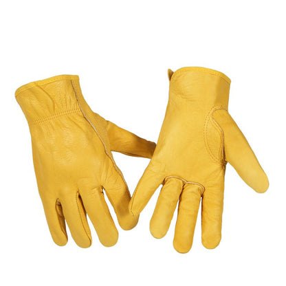 Gants de soudure jaunes en cuir