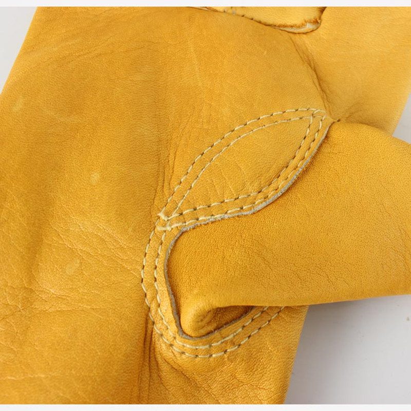 Gants de soudure jaunes en cuir