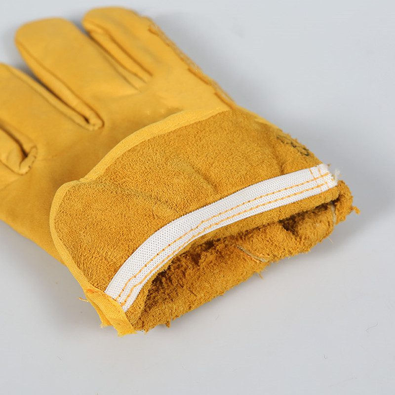 Gants de soudure jaunes en cuir