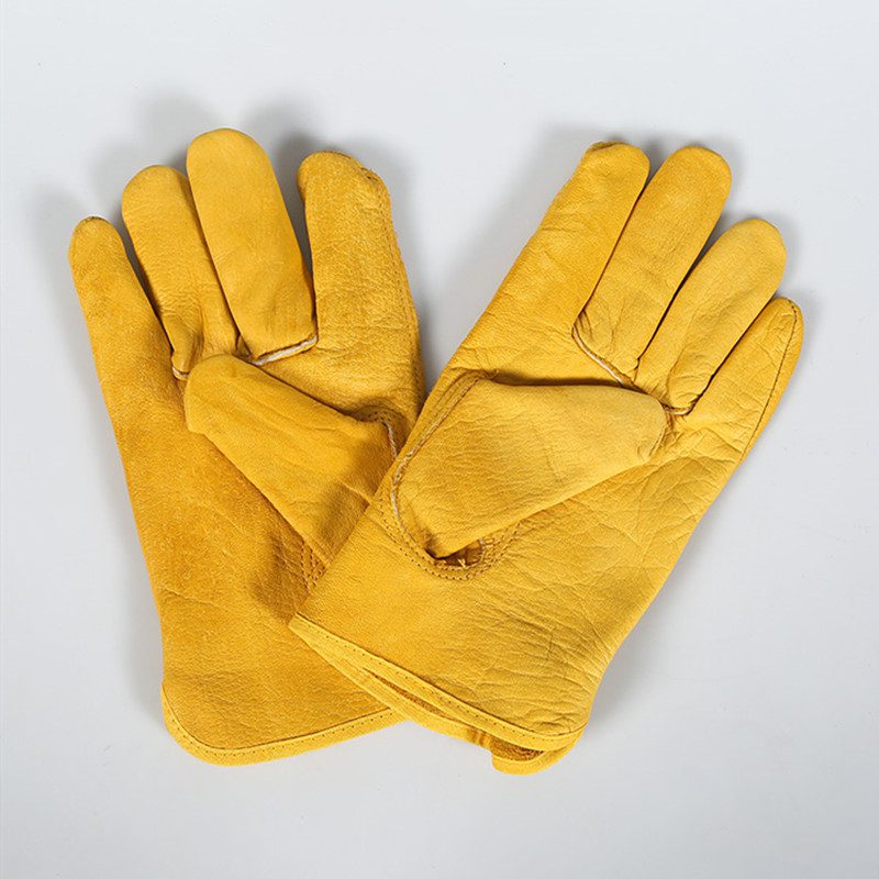 Gants de soudure jaunes en cuir