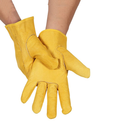 Gants de soudure jaunes en cuir