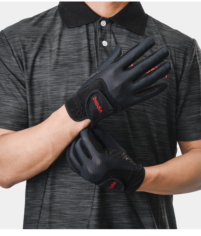 Gants équitation noirs unisexes