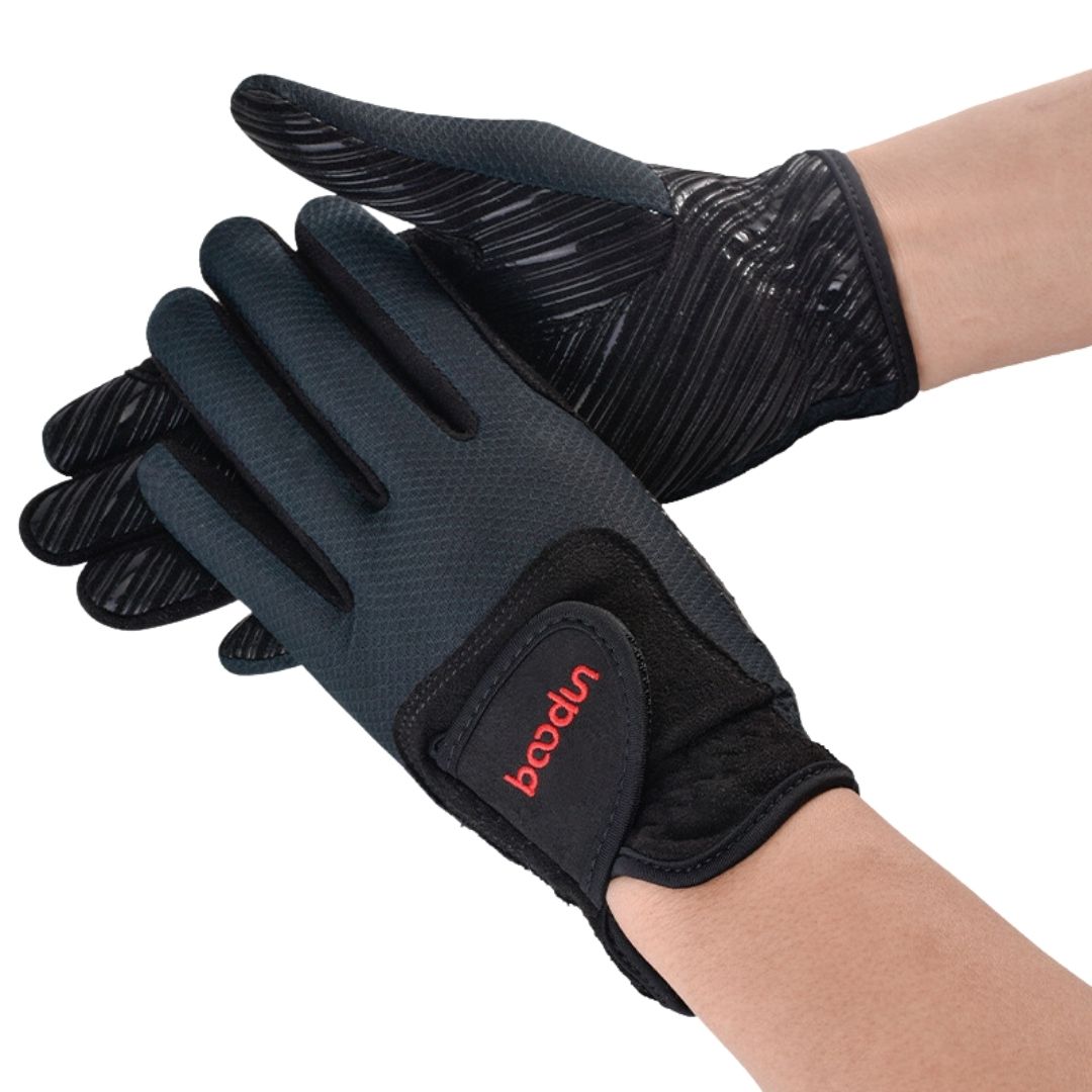 Gants équitation noirs unisexes