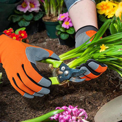 Gants jardinage tactiles en cuir