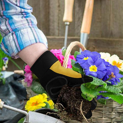 Gants jardinage unisexes noirs et jaunes