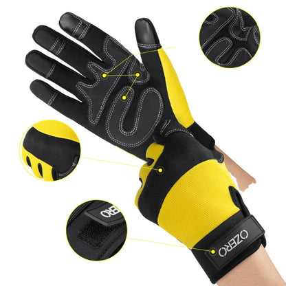 Gants jardinage unisexes noirs et jaunes
