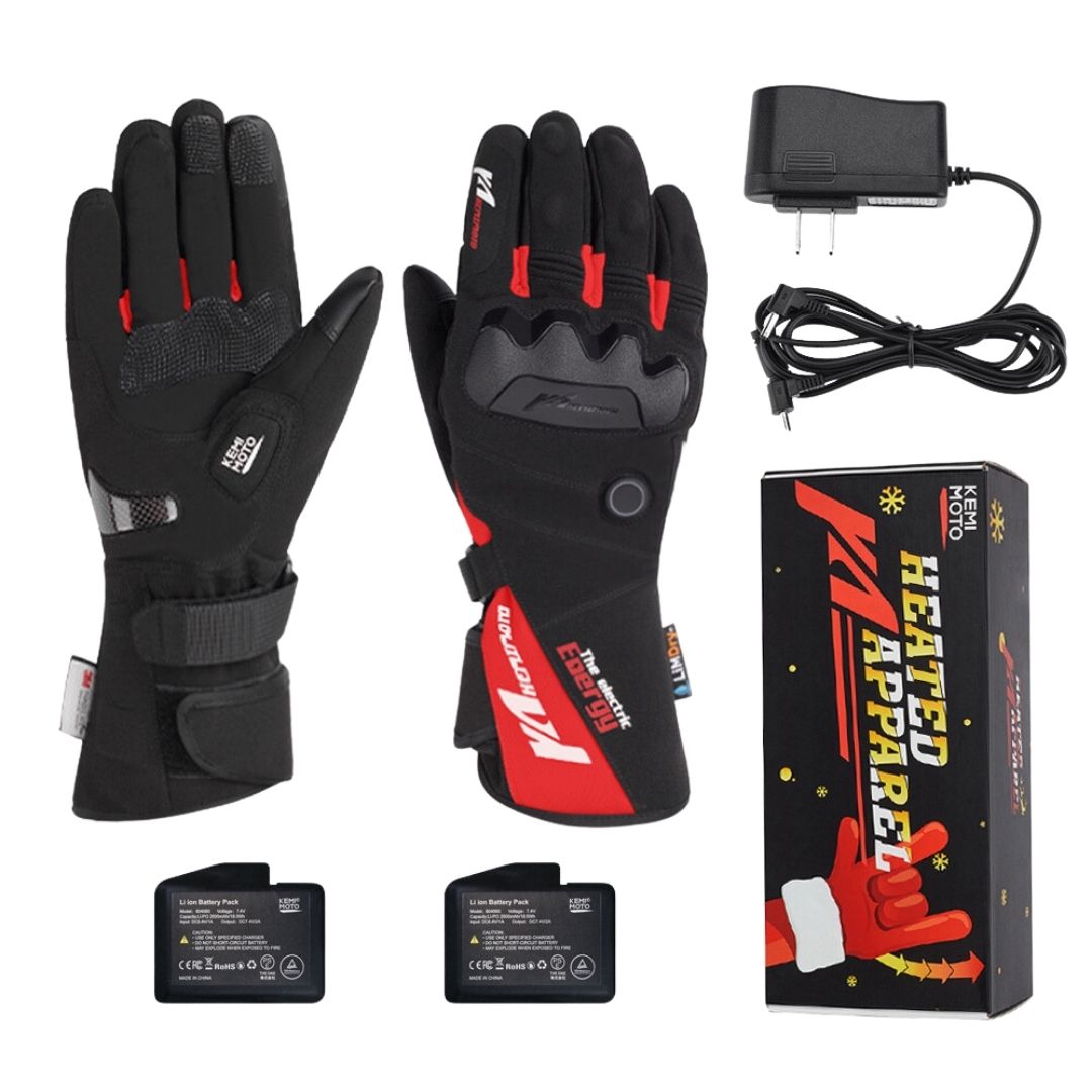 Guantes de motocicleta calefactables con carcasa protectora