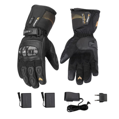 Guantes de moto negros cómodos y calefactables