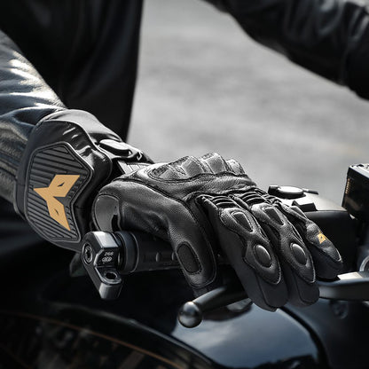Guantes de moto negros cómodos y calefactables