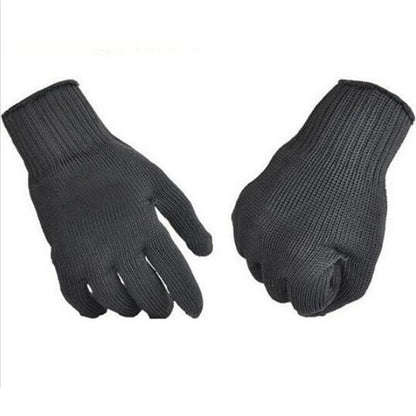 Guantes de cota de malla negros resistentes a los cortes