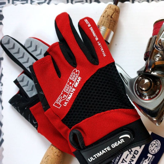 Gants de pêche antidérapants avec coupe à 3 doigts