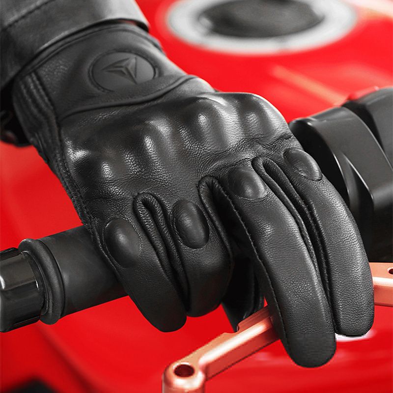 Gants moto cuir unisexes en carbone