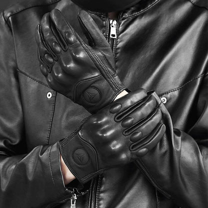 Gants moto cuir unisexes en carbone