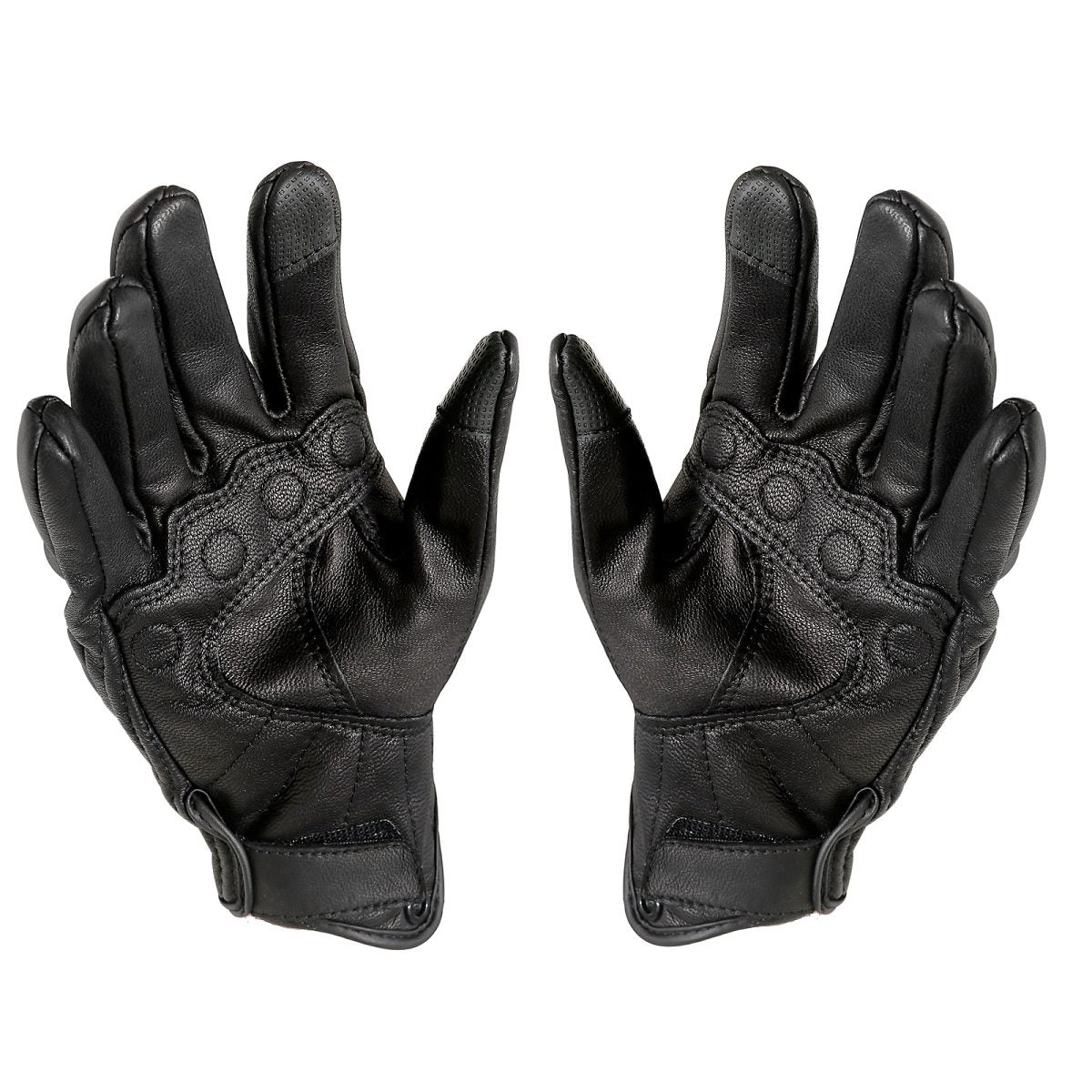 Gants moto cuir résistants tactiles