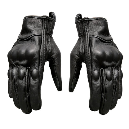 Gants moto cuir résistants tactiles
