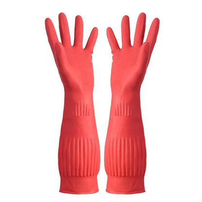 Long-sleeved silicone kitchen gloves