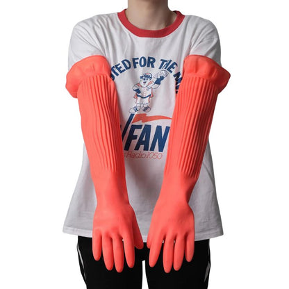 Long-sleeved silicone kitchen gloves