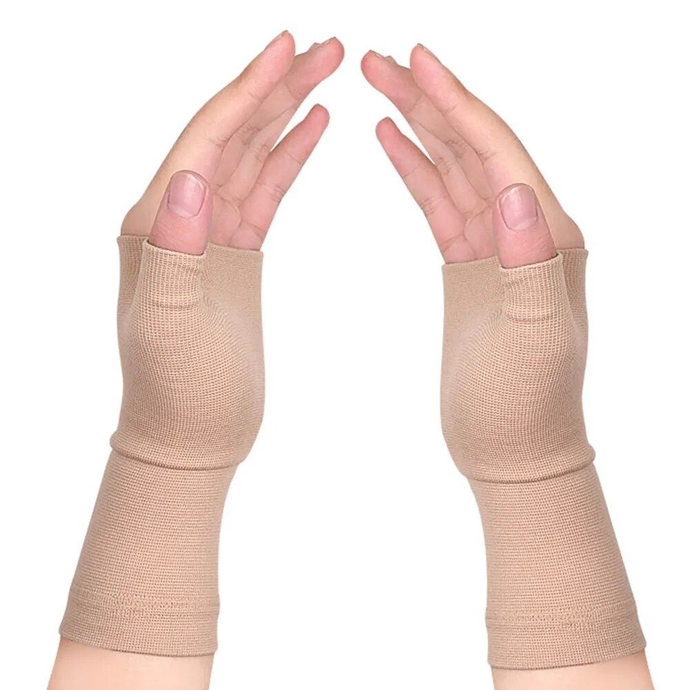 Guantes de compresión sin dedos para la muñeca.