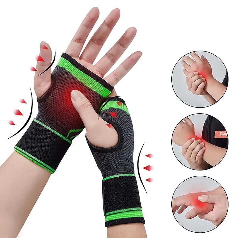 Gants de compression avec support de poignet réglable