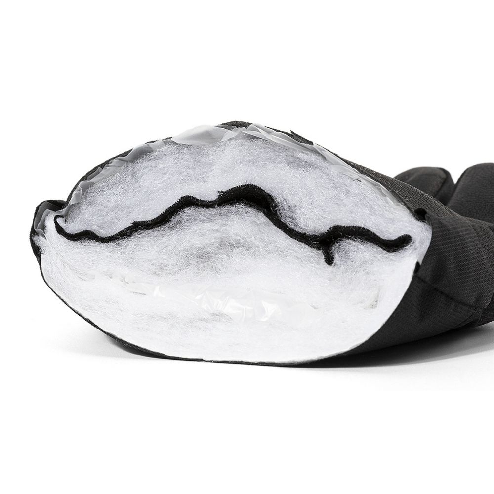 Gants de ski femme coupe-vent ultraléger, vue de la paume avec isolant et prise ferme.