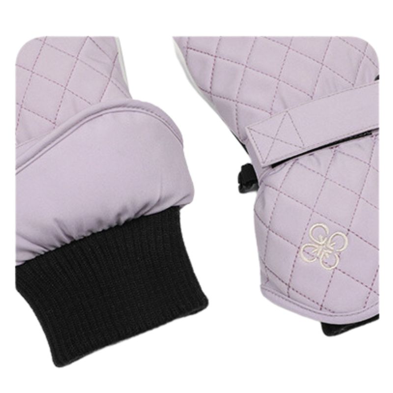 Trendy women's ski gloves with a checkered design