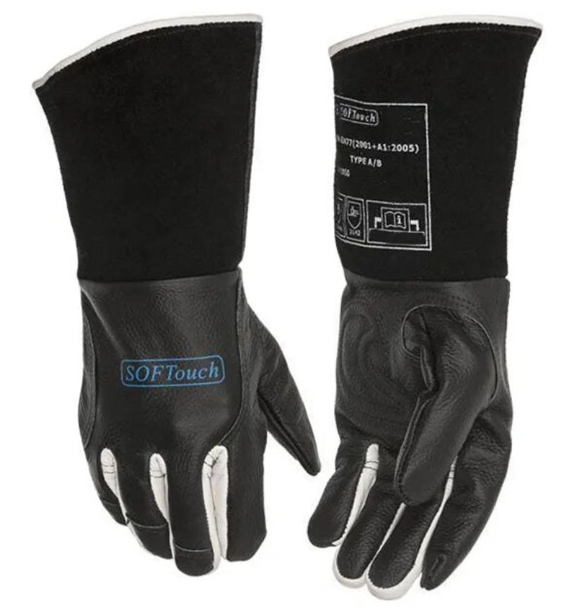 Heavy-duty leather welding gloves