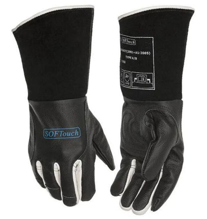 Heavy-duty leather welding gloves