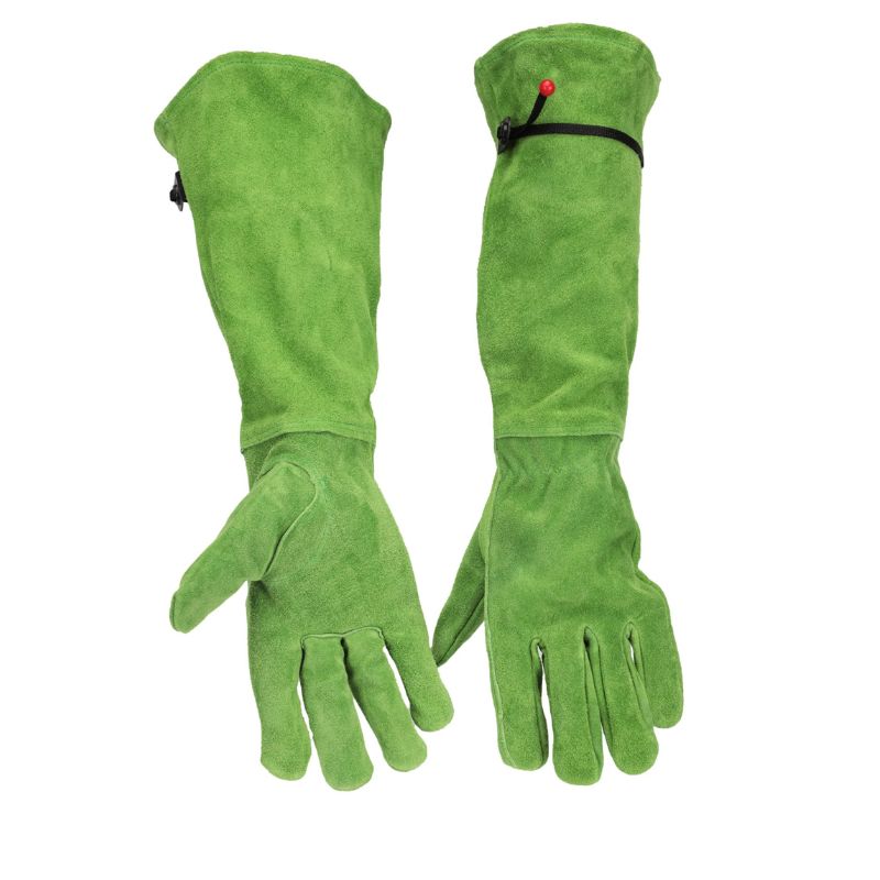 Leather welding gloves with protective sleeves