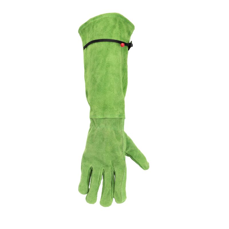 Leather welding gloves with protective sleeves