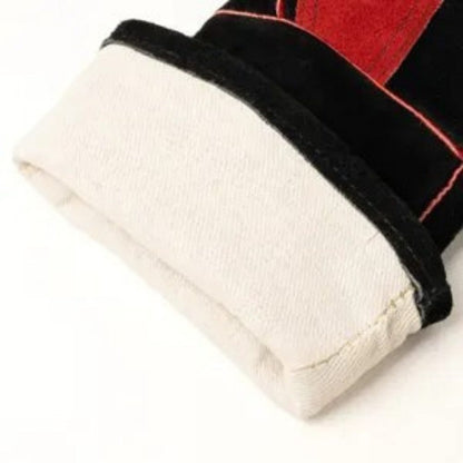 Heat-resistant leather welding gloves
