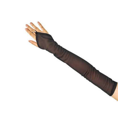 Gants longs femme en mailles transparentes