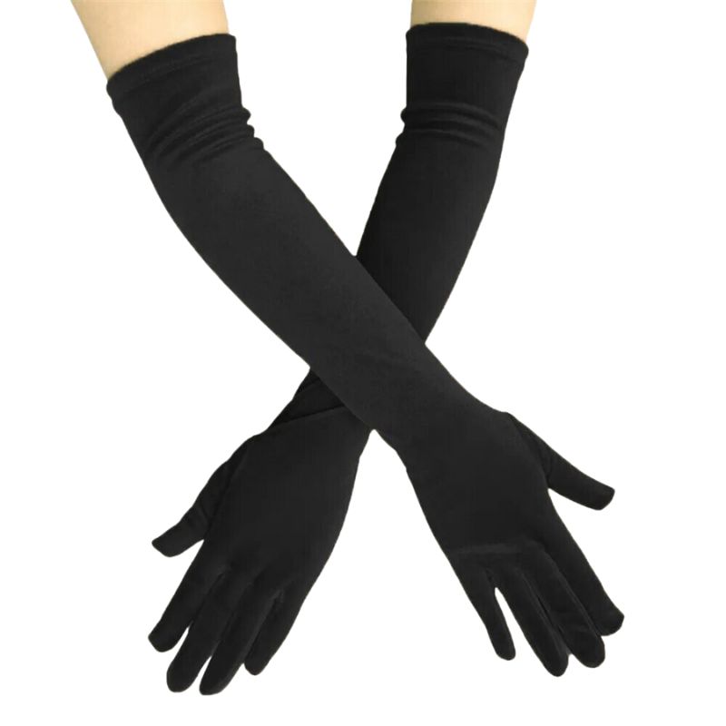 Guantes largos de mujer con estilo terciopelo.