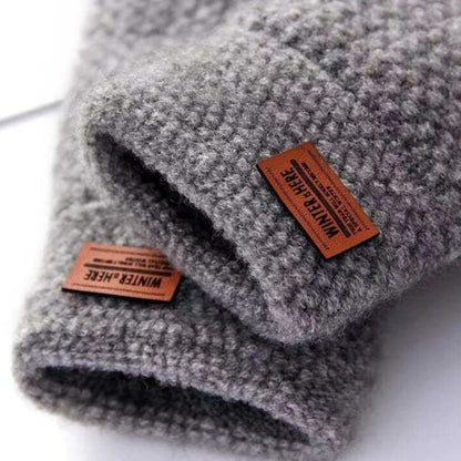 Mitones de hombre tejidos con lana de alpaca