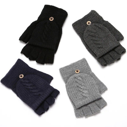 Mitaines homme de couleur tricotées en laine