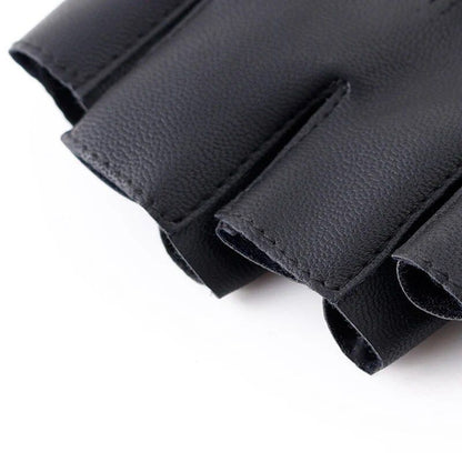 Guantes sin dedos de piel sintética negros para hombre