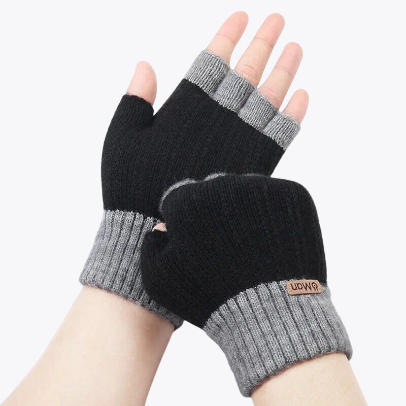 Mitaines homme chaudes tricotées en laine