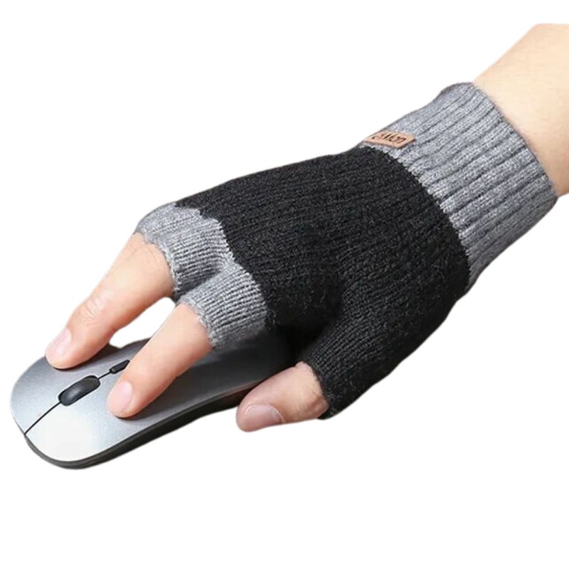 Mitaines homme chaudes tricotées en laine