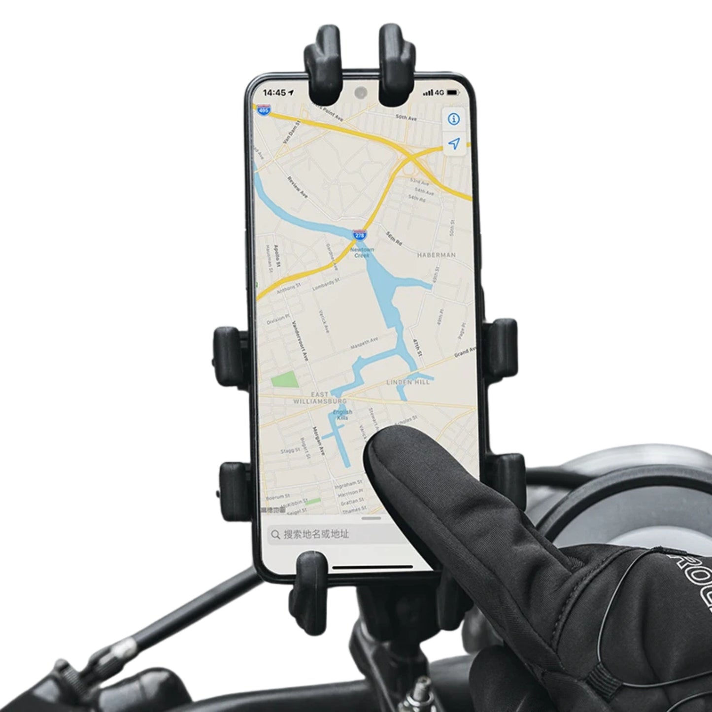 Warm black winter cycling gloves, windproof