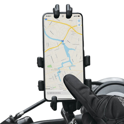 Warm black winter cycling gloves, windproof