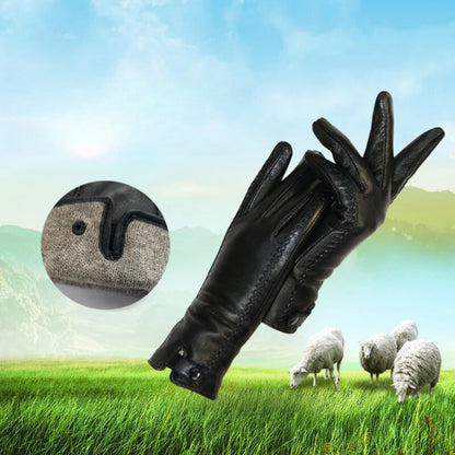 Gants cuir femme tactiles avec doublure fourrure