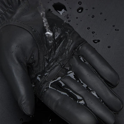 Men's warm leather gloves with lining